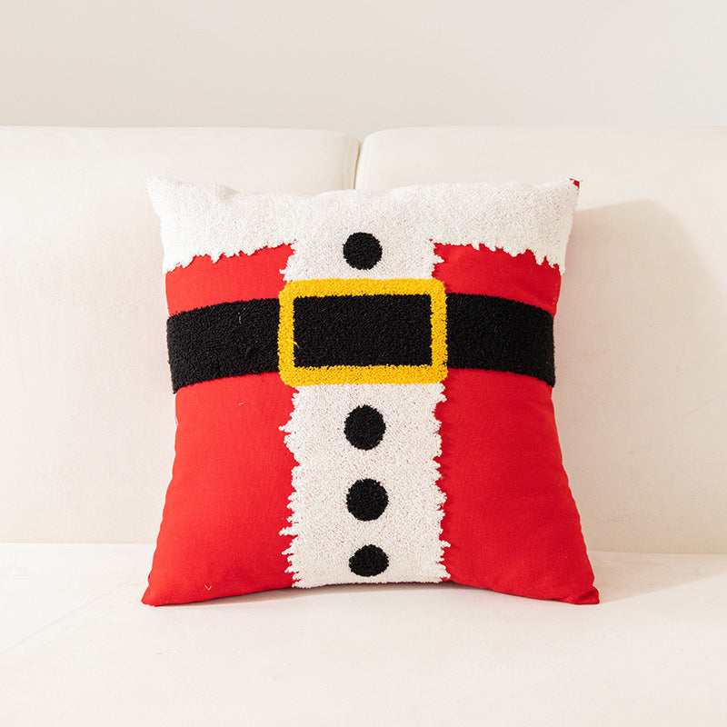 Christmas Embroidery Pillow Cover Holiday Home Decor 45x45cm