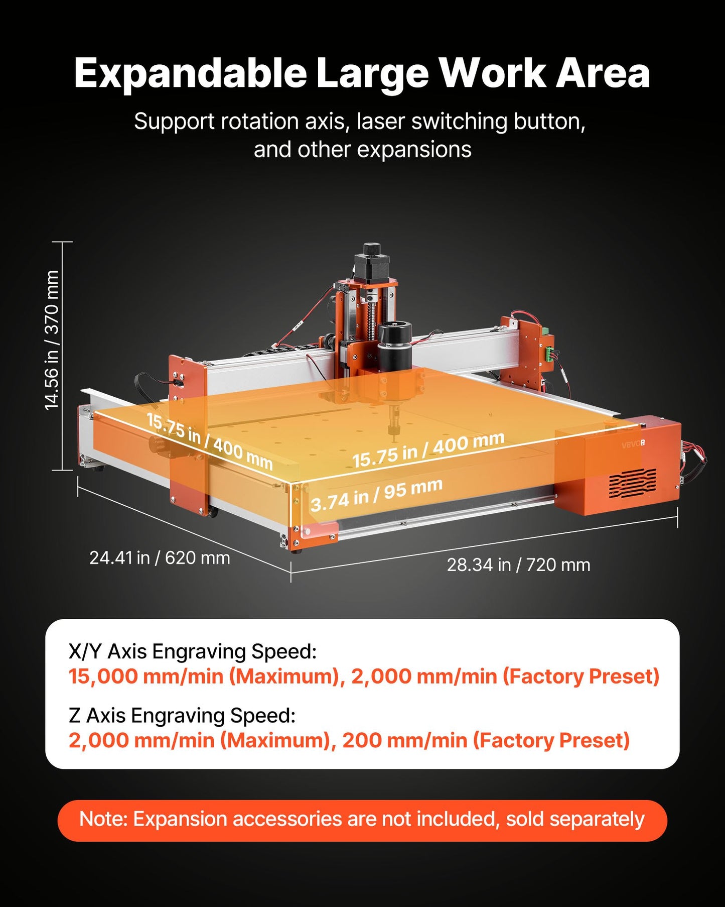CNC Router Machine 100W Spindle 3-Axis Wood & Acrylic Engraving Mill