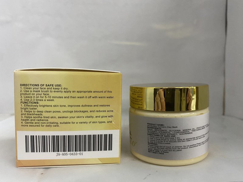 Yellow Turmeric Clay Face Mask with Brush, 50g