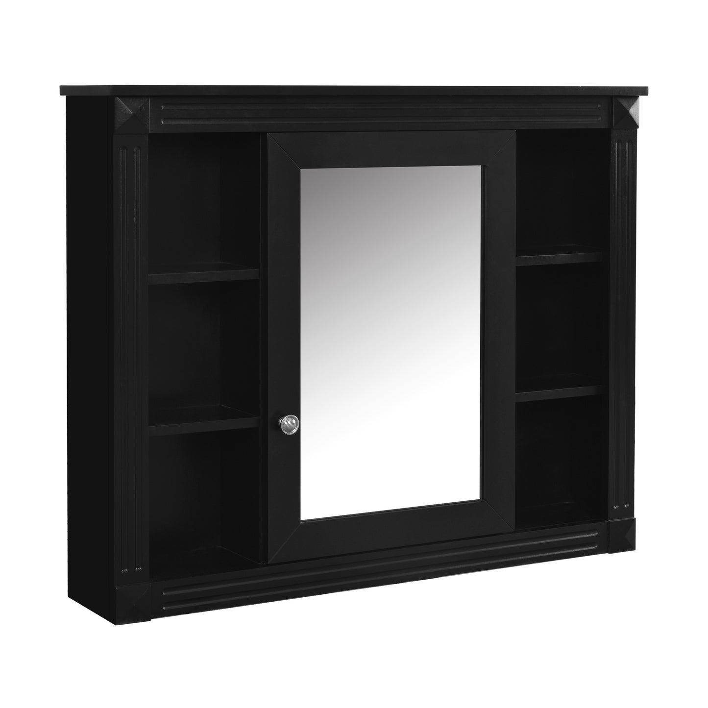 36'' Modern Bathroom Vanity with Black Mirror Cabinet & Sink