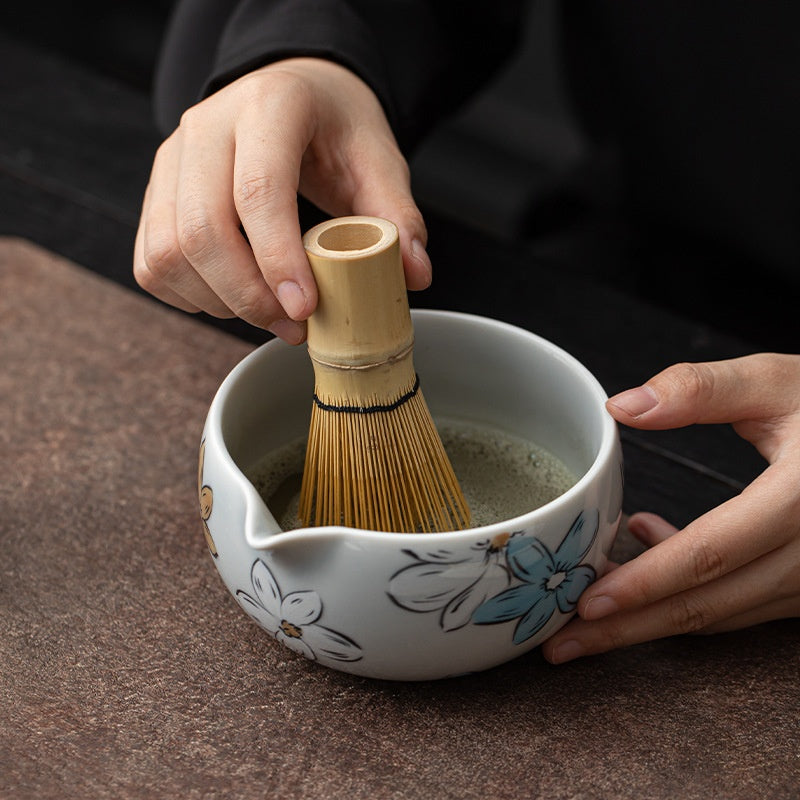 Japanese Tea Ceremony Set with Matcha Bowls & Whisks - Multiple Colors