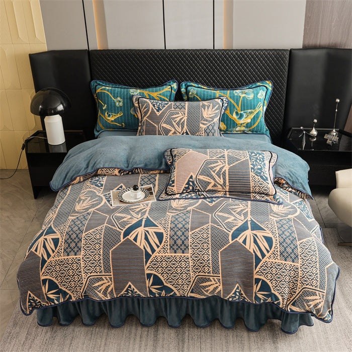 Milk Fiber Bedding Set - Four-Piece Modern Bedroom Linen