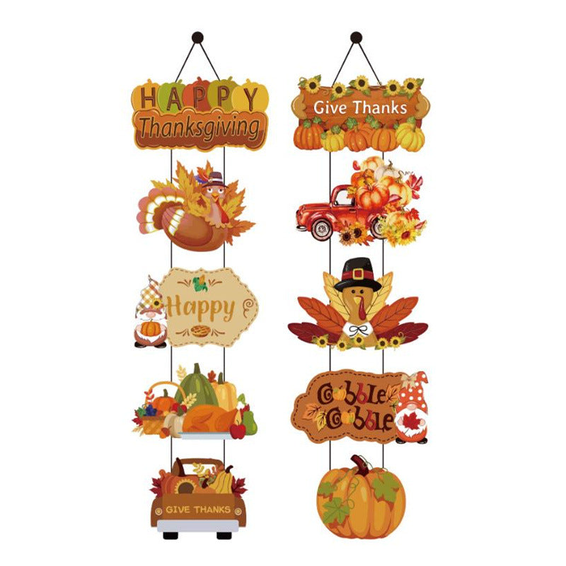 Thanksgiving Decoration Set - Autumn Harvest Flag & Hanging Flags for Party & Home
