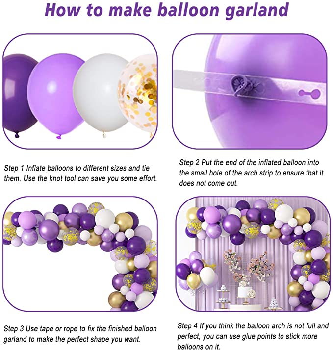 Purple Balloon Arch Decoration Set for Parties and Events