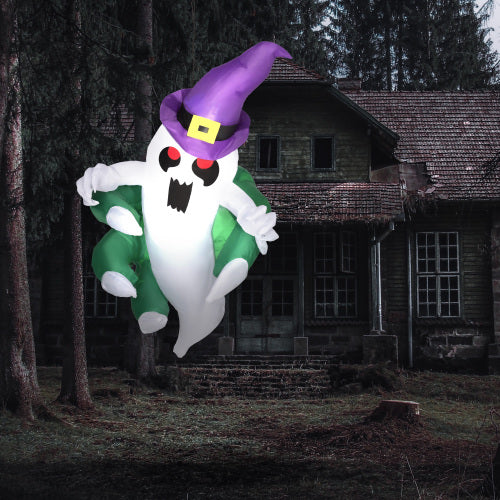 4ft Inflatable Halloween Ghost Decoration - Multicolor LED Yard Display