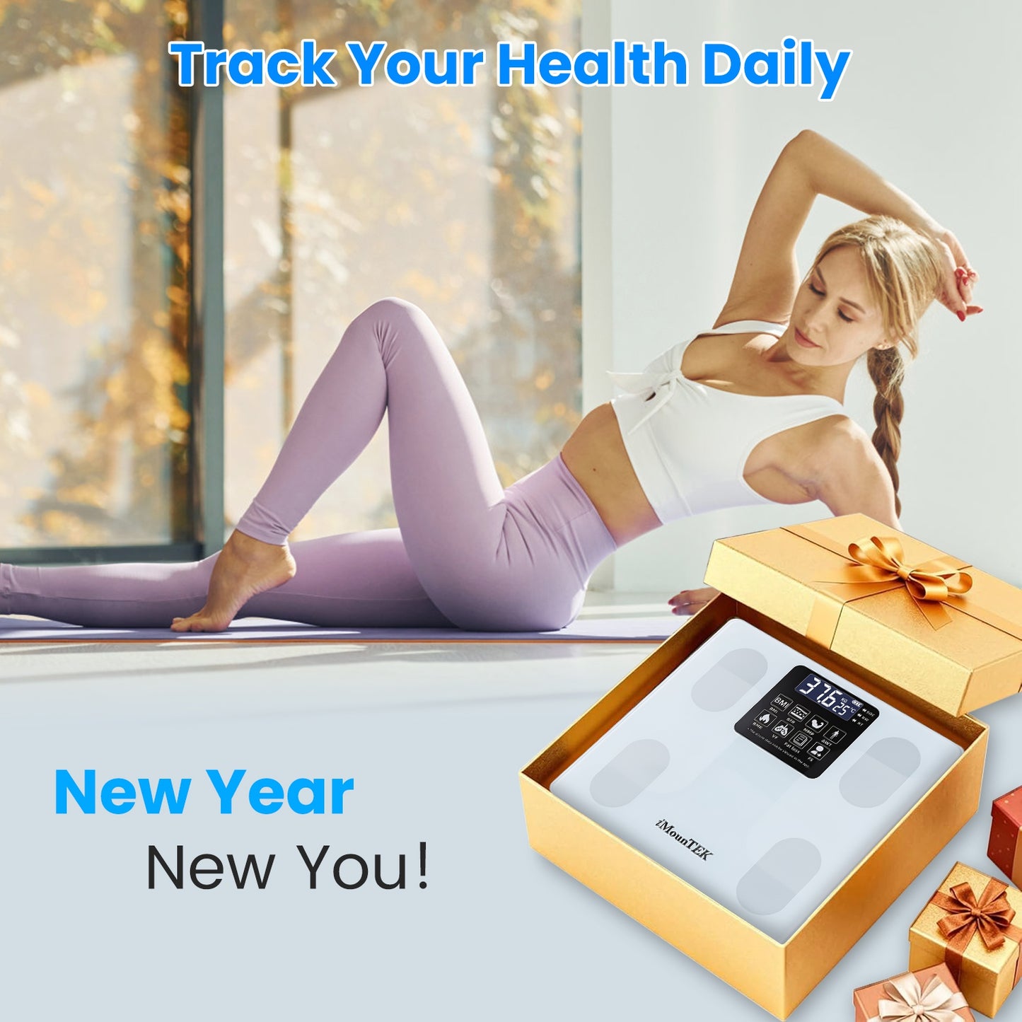Digital Body Weight Scale with BMI & Body Composition App Connectivity White