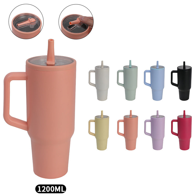 304 Stainless Steel Folding Vacuum Cup with Suction Mouth - Multiple Colors & Capacity