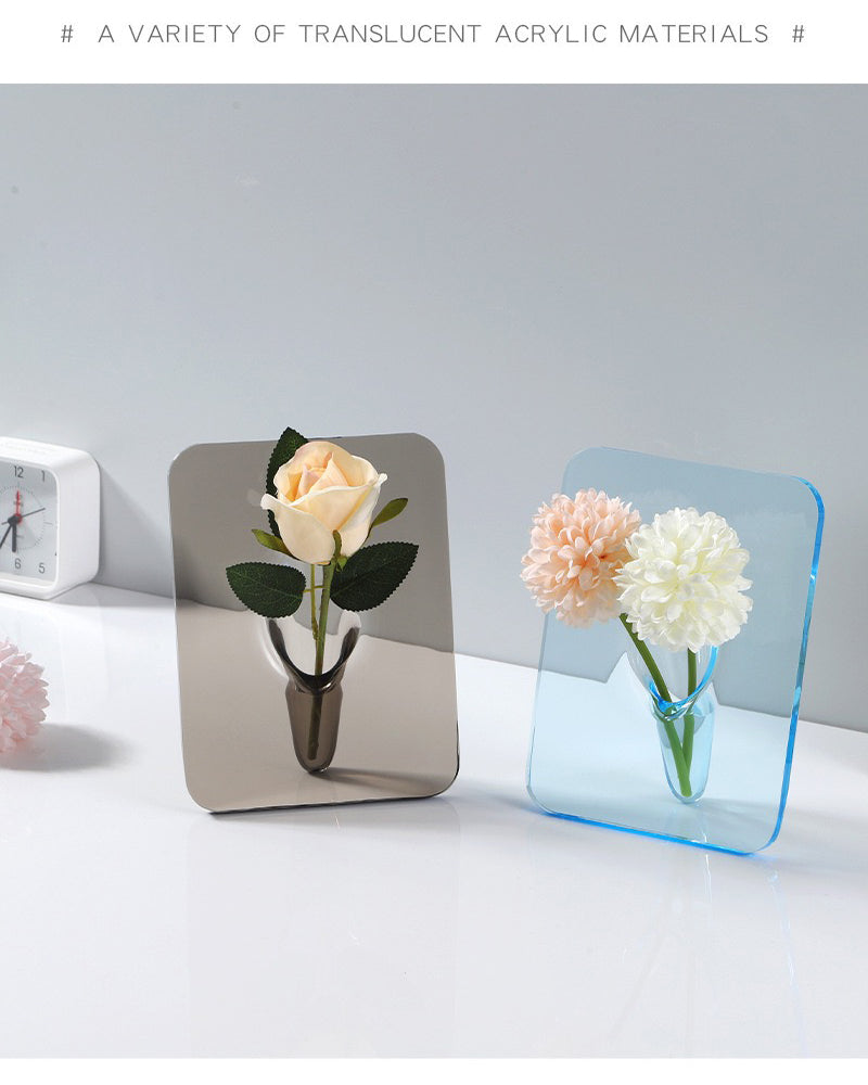 Transparent Acrylic Vase for Flowers Home Decor 15x20cm