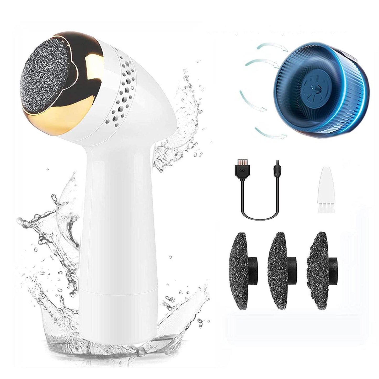 Electric Foot Polisher with Vacuum and Exfoliating Function - Callus Remover for Dead Skin, Pedicure, Home Foot Care