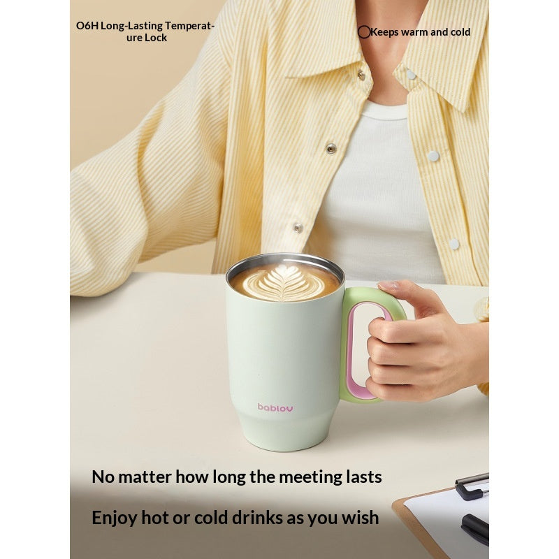 Insulated Drinkware Set with Handle and Straw - 680ML Dual-Use Cups for Outdoor Use