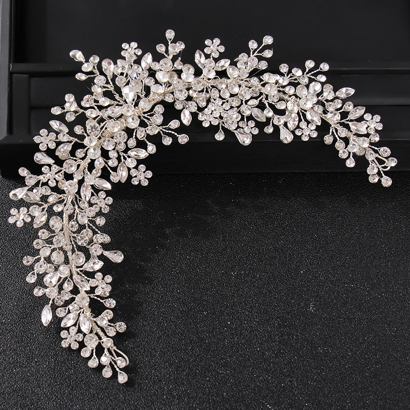 Crystal Rhinestone Headband Hair Accessory - White