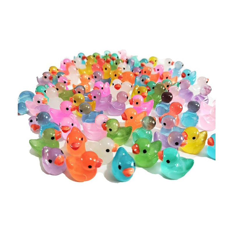 50 Pcs Mini Luminous Resin Ducks - Glow in the Dark Garden Decor