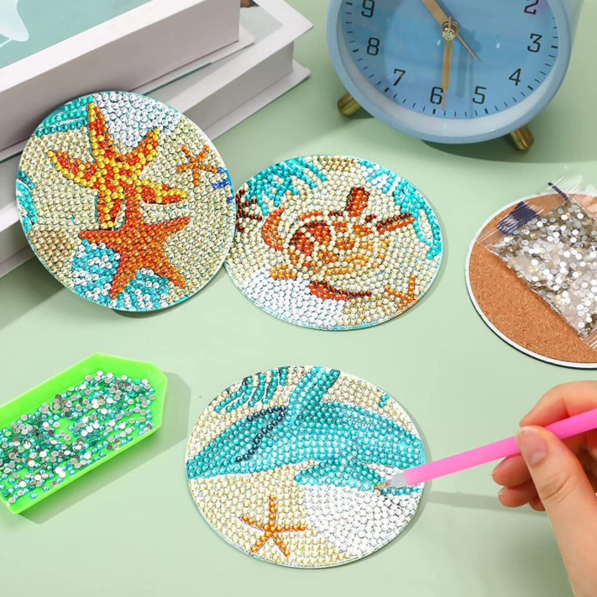 16-Piece Rhinestone Diamond Coaster Set
