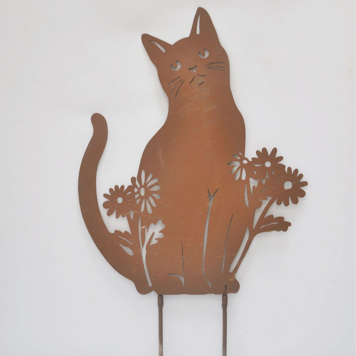 European-Style Pastoral Iron Kitten Flower Holder Garden Wall Decor