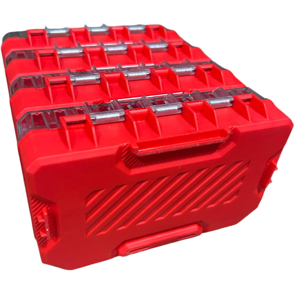 Stackable Plastic Storage Cases 4 Pack - Versastack Compatible Organizer