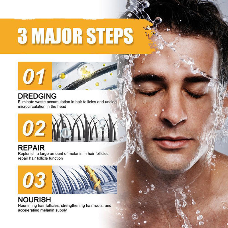 Men's Moisturizing Shampoo Soap for White Hair Care - 50g