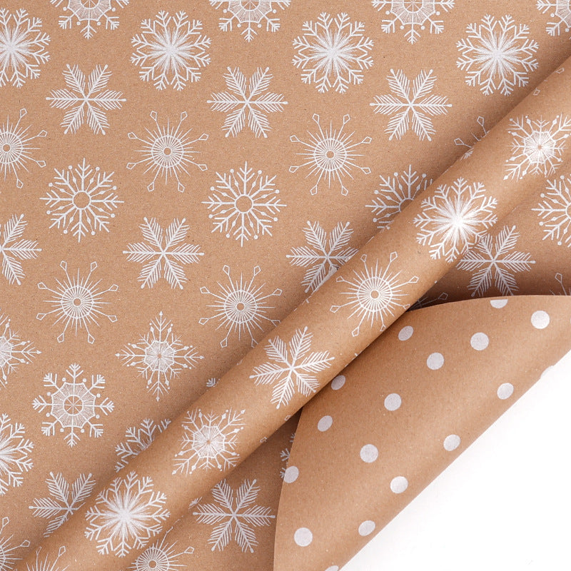 Double-Sided Kraft Paper Roll for Gift Wrapping - Christmas & Holiday Decoration