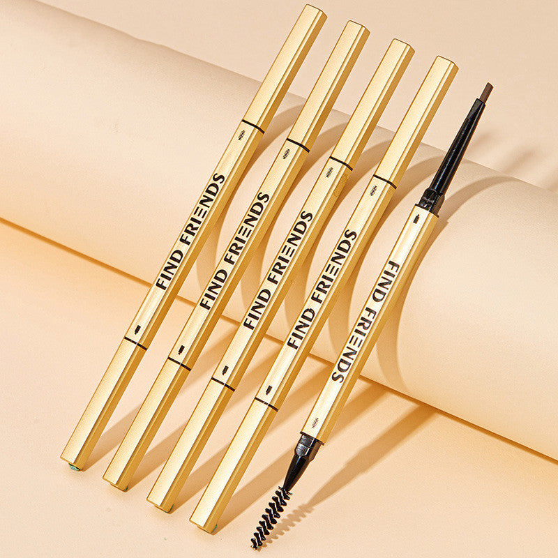 Waterproof Double-Headed Automatic Eyebrow Pencil - Smear-Proof, Natural Finish