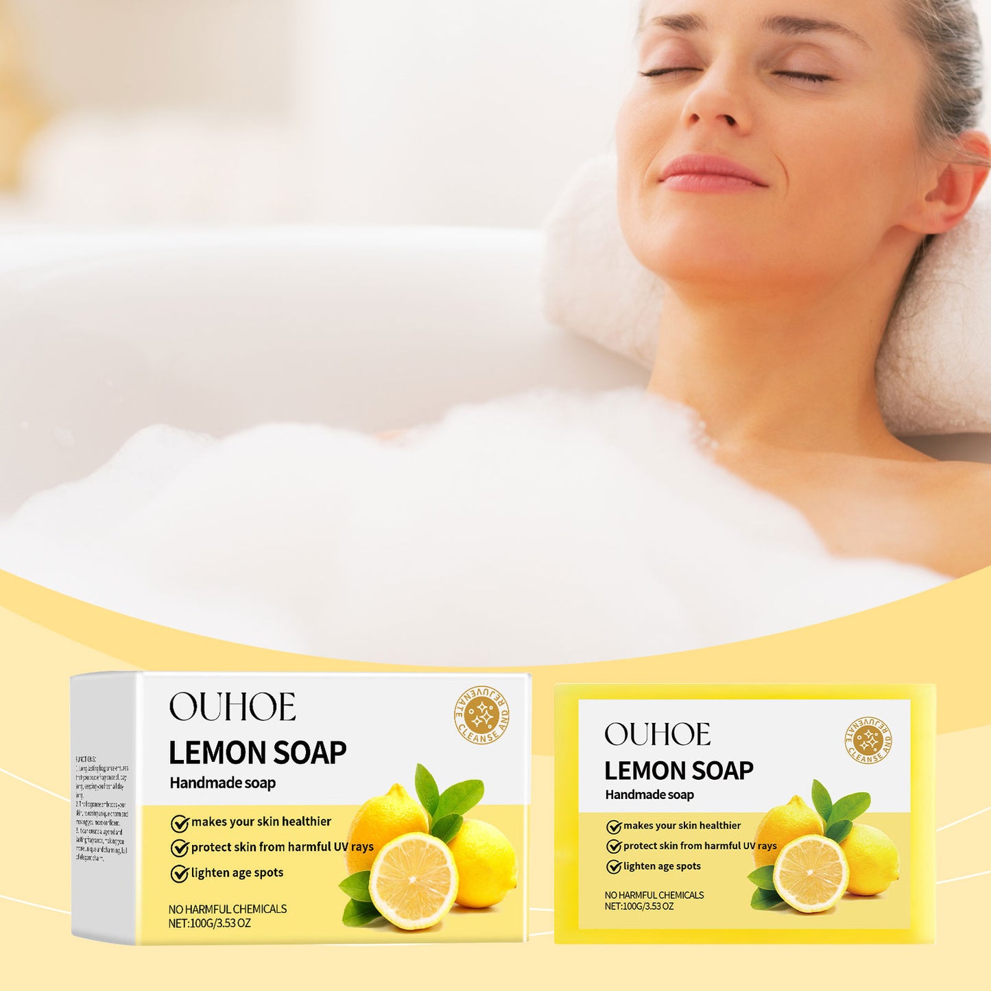Herbal Lemon Bath Soap - Refreshing Oil-Controlling Cleansing Bar