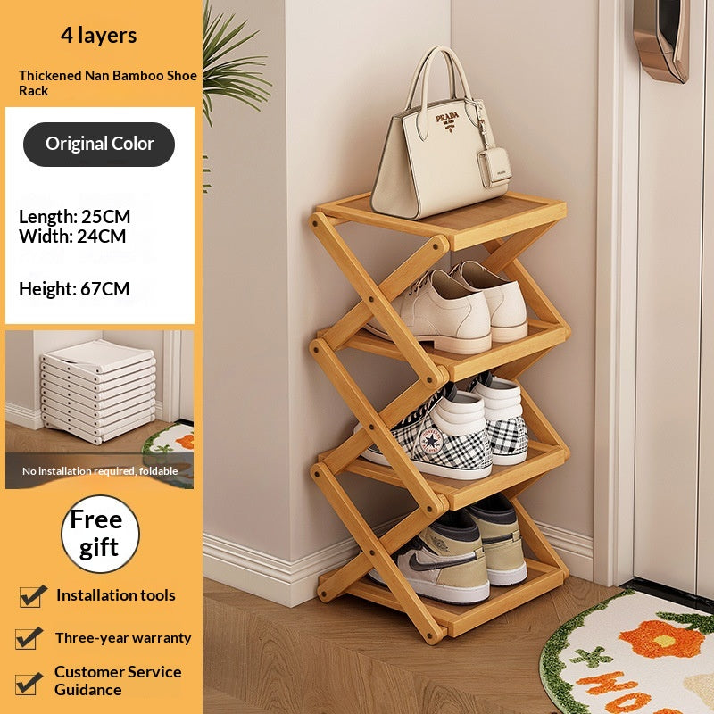 Foldable Shoe Rack for Entryway Space Saving No Assembly Needed