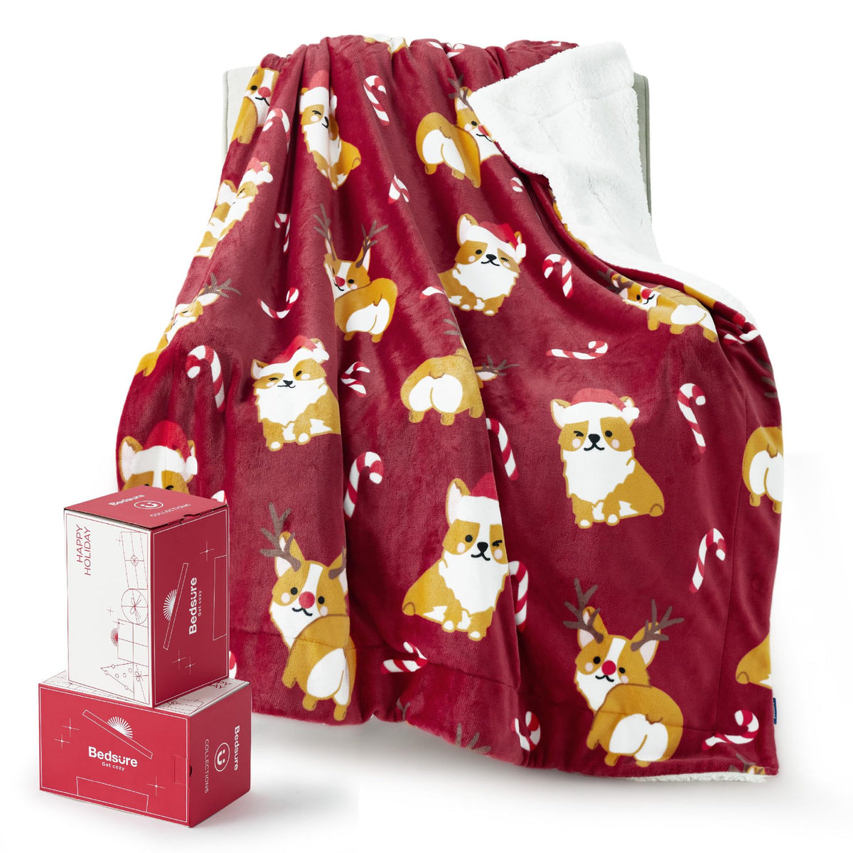 Christmas Corgi Dog Baby Blanket - Soft Cartoon Animal Bedding for Nursery