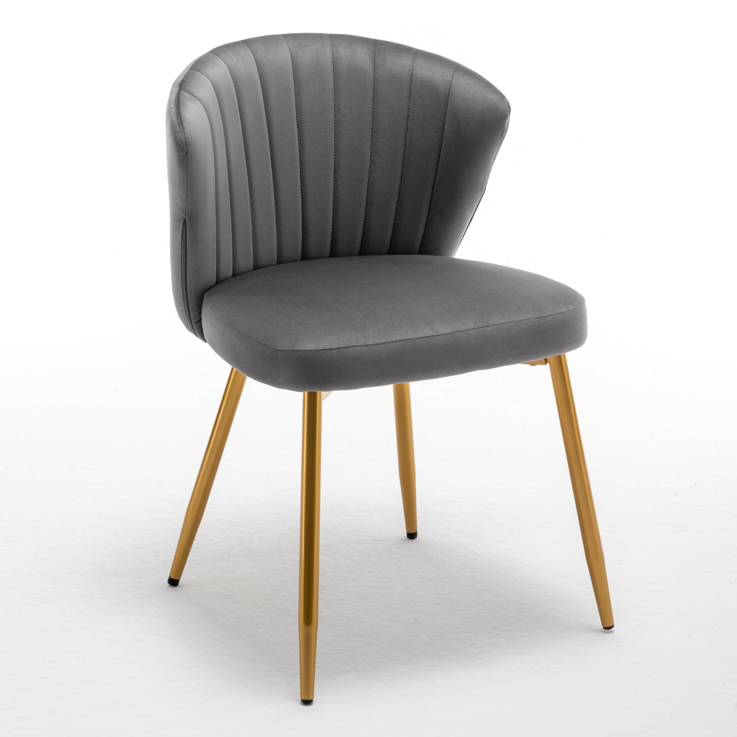 Modern Velvet Armless Accent Chair, Channel Tufted Dining Chair With