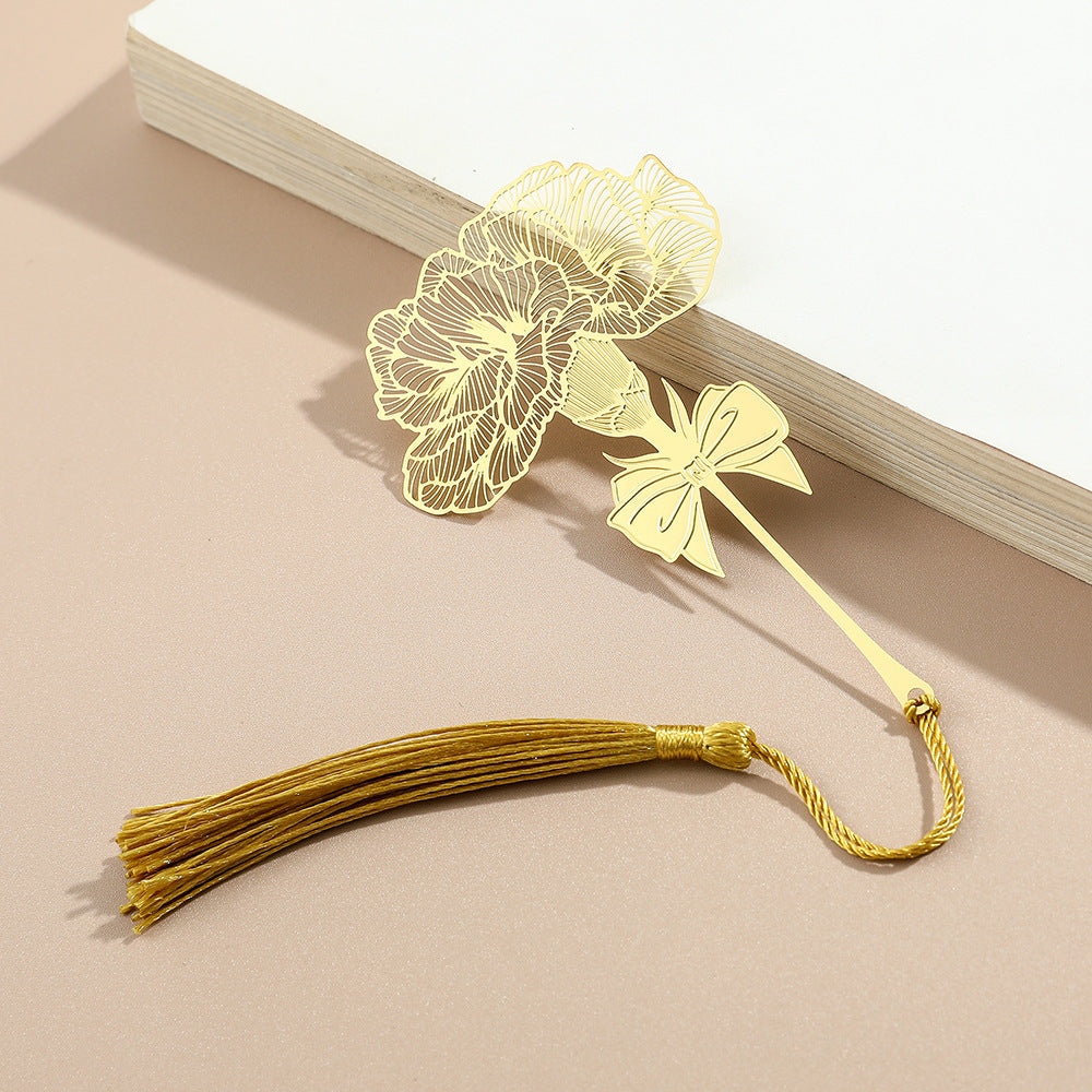 Metal Leaf Vein Bookmark - Classical Art Style, Four Seasons Plant Design