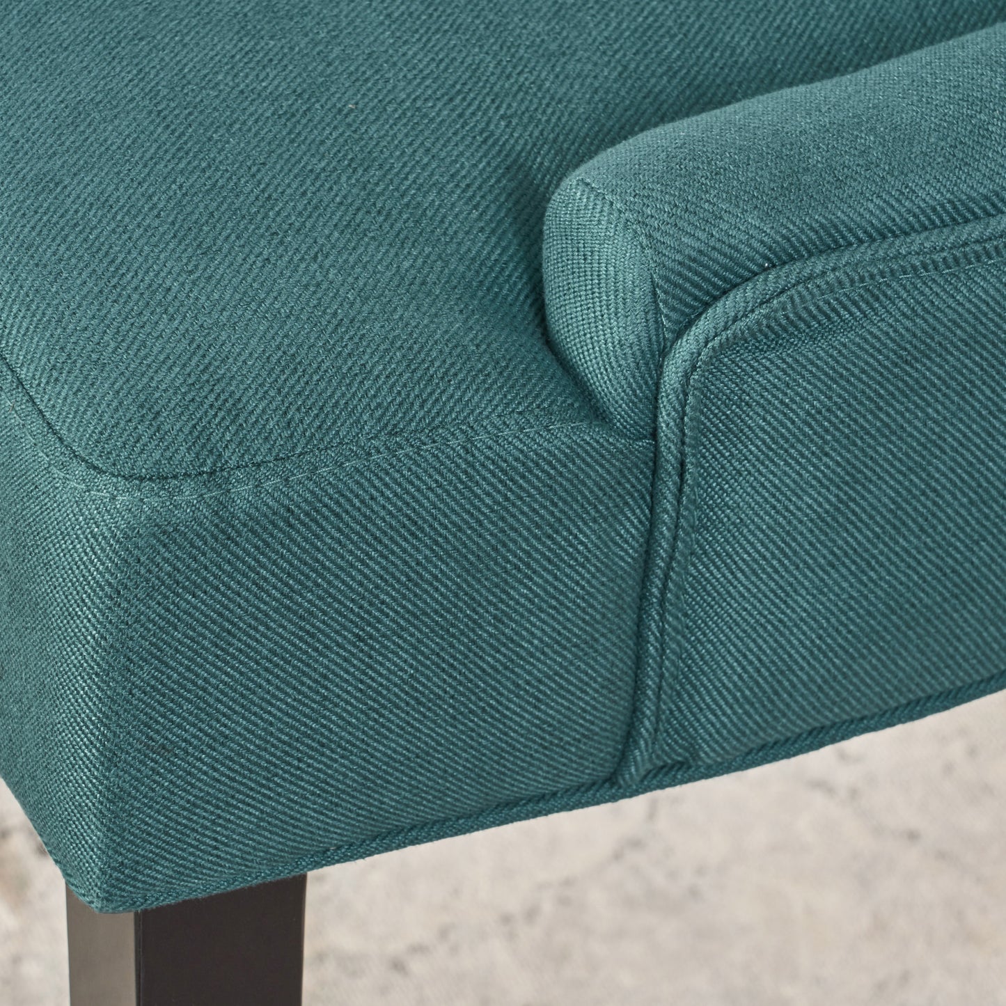 Cheney Dining Chair Set of 2 - Teal Upholstered with Wood Legs