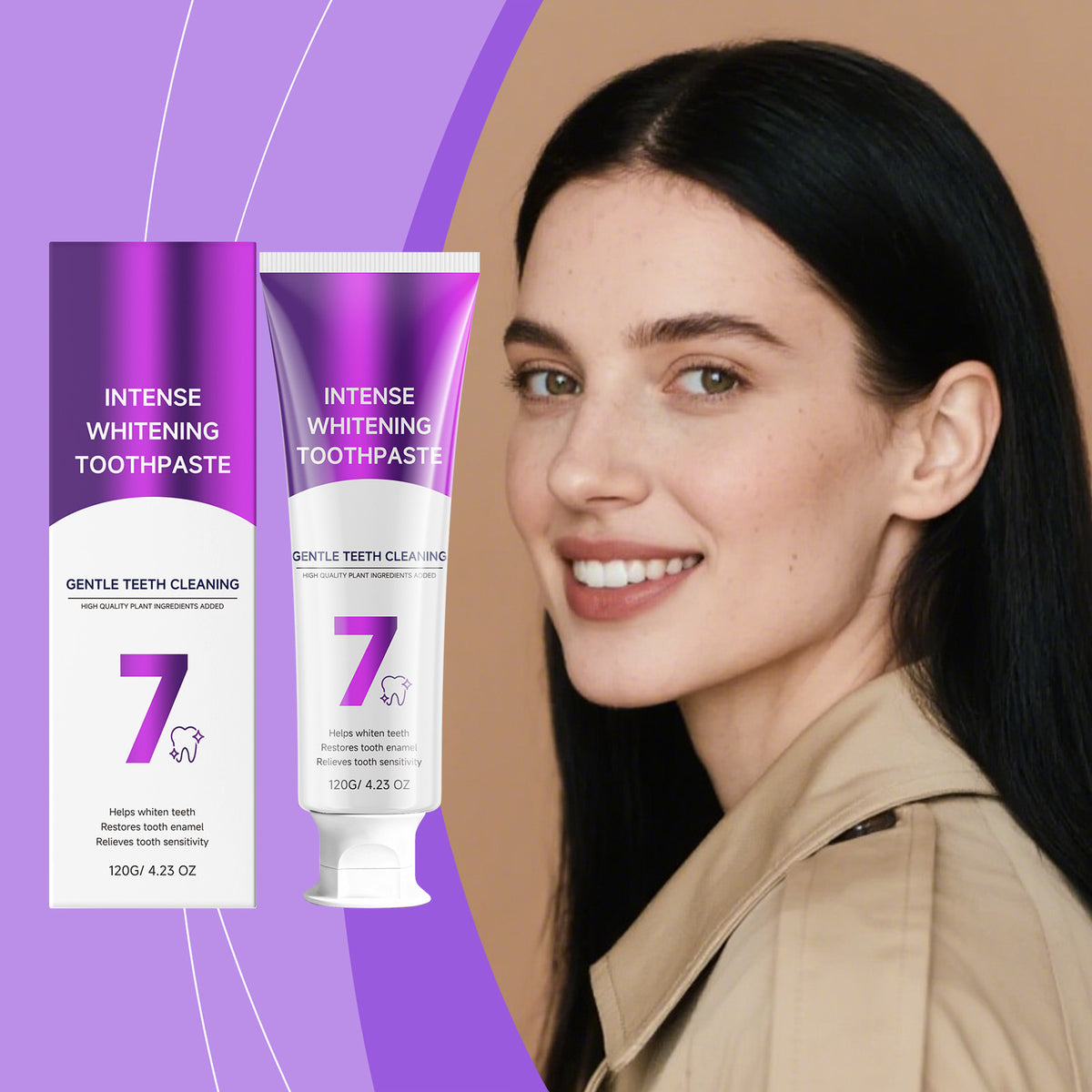 Whitening Toothpaste - 120g Stain Removal & Fresh Breath