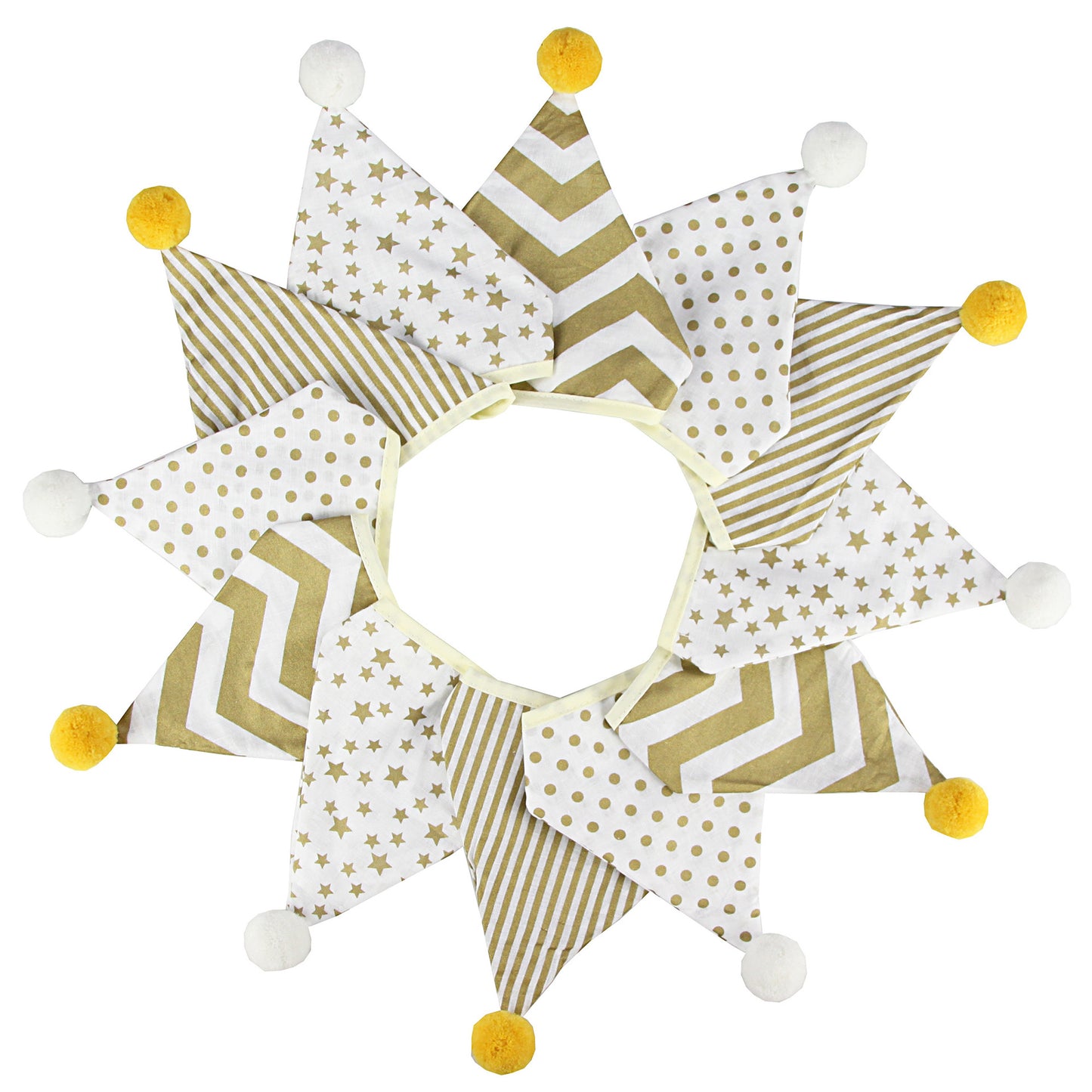 Cotton Wool Ball Triangle Flags Set for Home & Party Decor - 3.2m Length