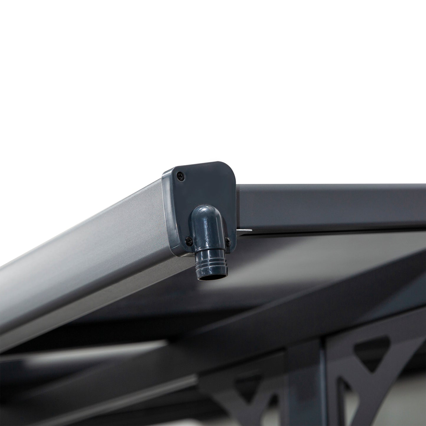Outdoor Polycarbonate Pergola - UV Blocking Hardtop Awning, Gray