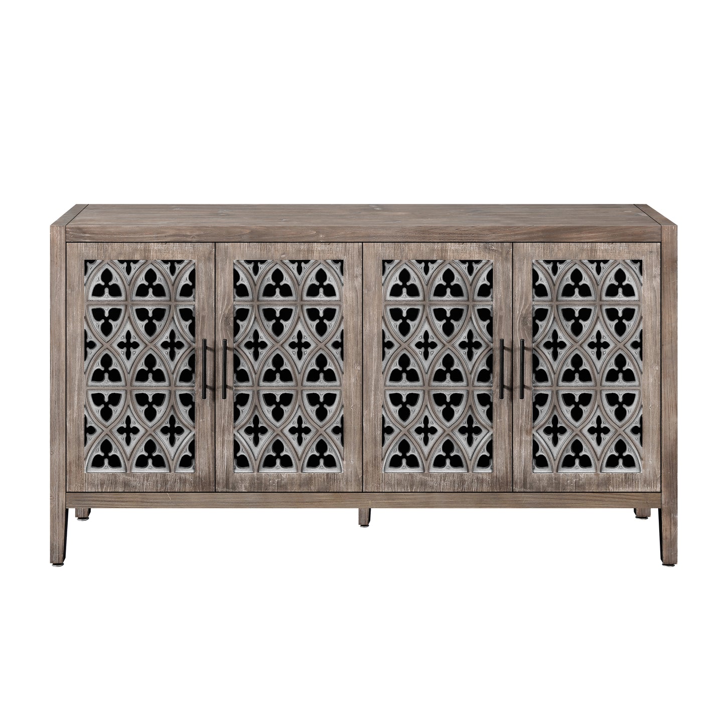 Antique Four Door Cabinet - American Country Style, Brown