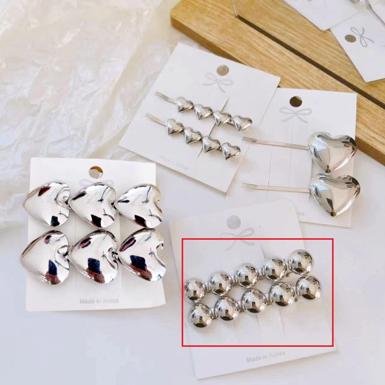 Metal Heart Hair Clip - Gold & Silver Hair Accessories for Women