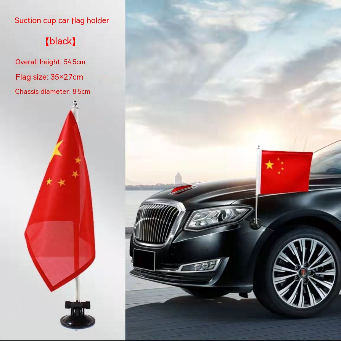 Telescopic Vehicle Flagpole Mount for Cars Trucks & RVs - Stainless Steel, 45cm