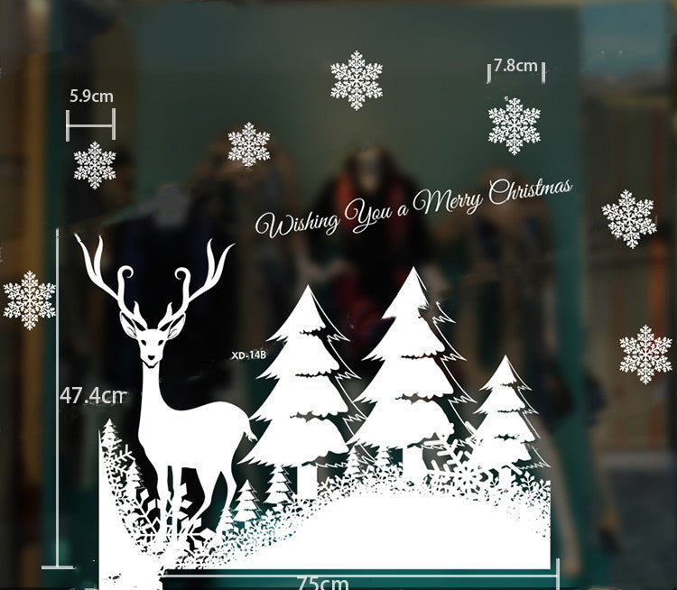 Festive Glass Window Stickers for Holiday Decor - Christmas Festival Decorations