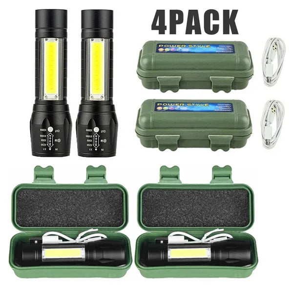 Mini LED Headlamp Flashlight with COB Light and USB Rechargeable Battery