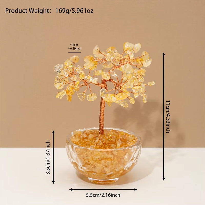 Crystal Money Tree Bonsai Figurine - Feng Shui Wealth Decor