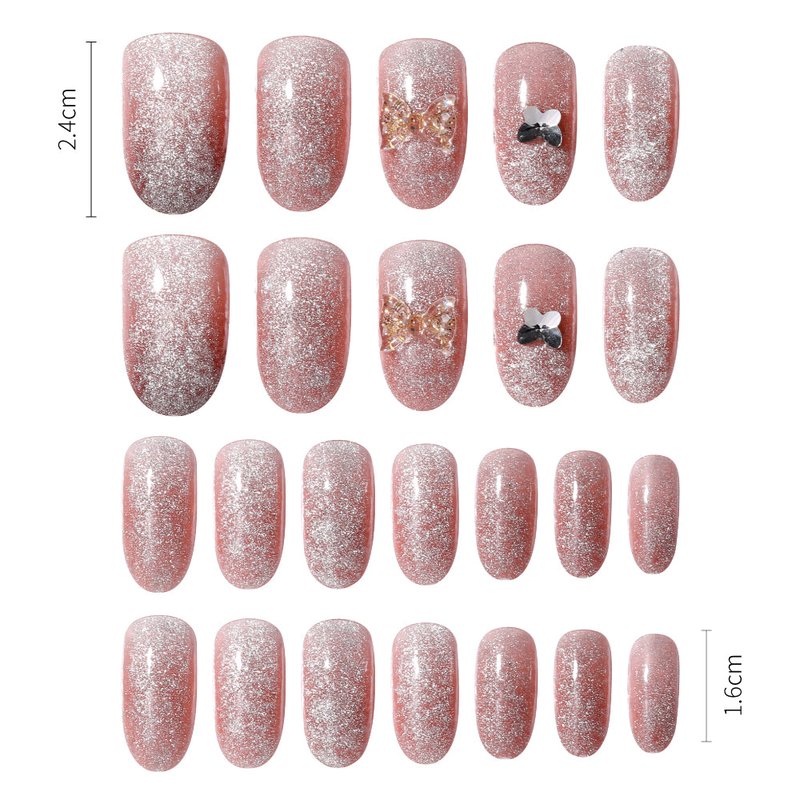 Fake Nail Patches with Jelly Glue - 24 Pieces