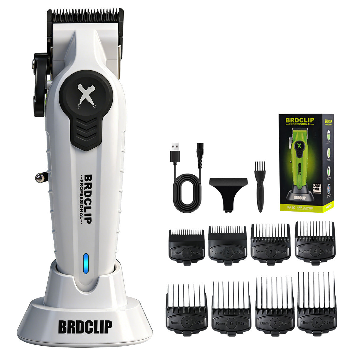 High Power Rechargeable Hair Clipper with Ceramic Tip and Multiple Combs
