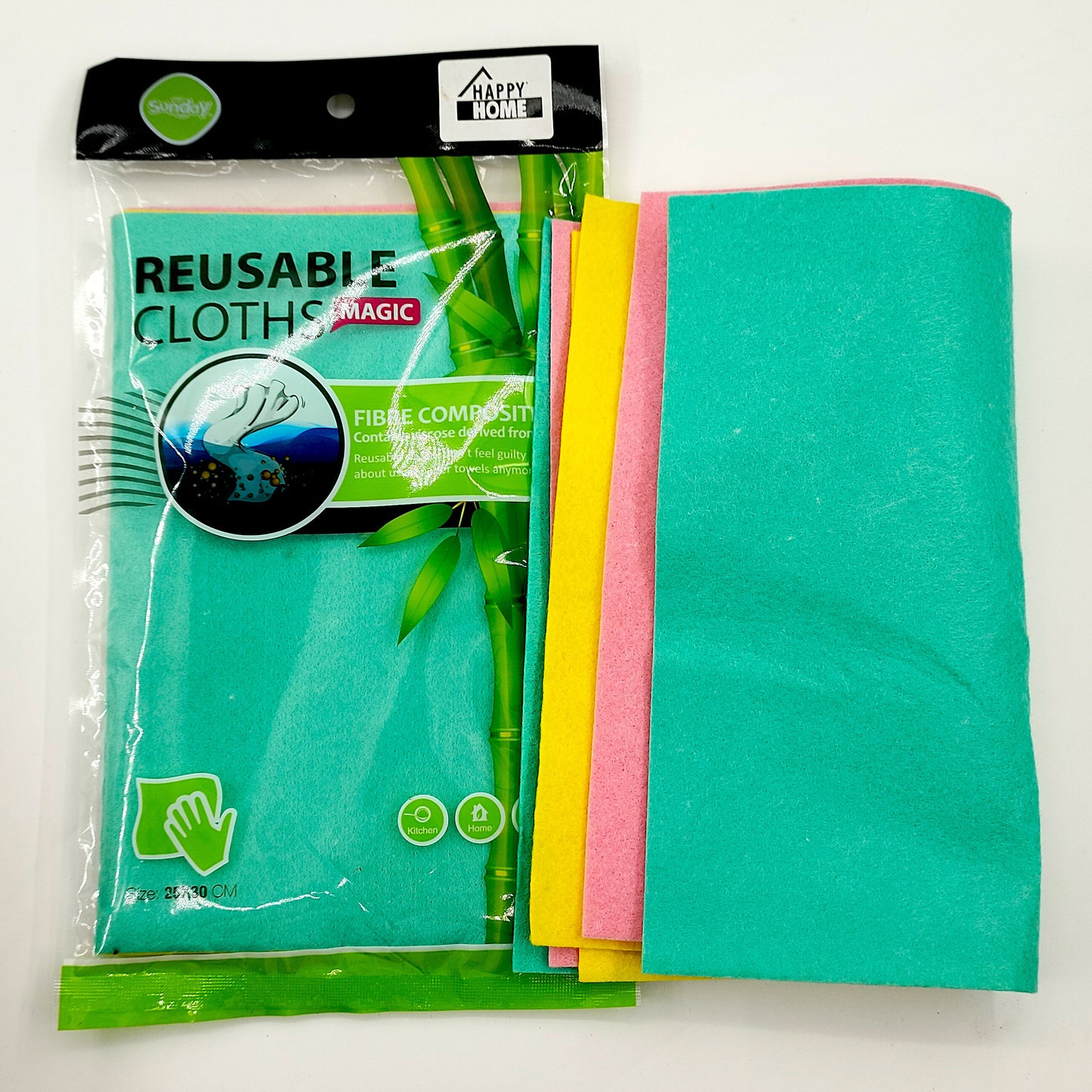 Reusable Microfiber Kitchen Cloth 5-Piece Set - Absorbent Home Textiles