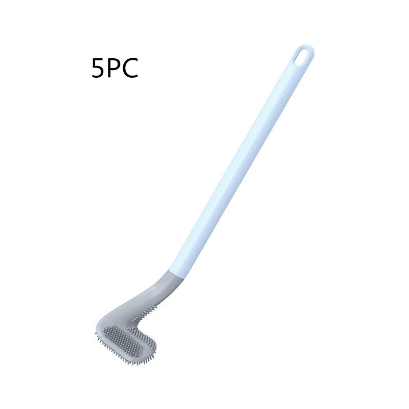 Long Handle Plastic Toilet Brush with No Dead Ends - Easy Cleaning & Hanging Option