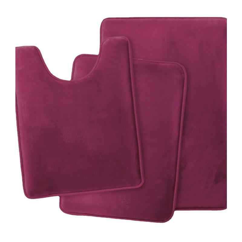 Non-Slip Coral Fleece Bathroom Mat Set - Toilet & Floor Mats for Home Use