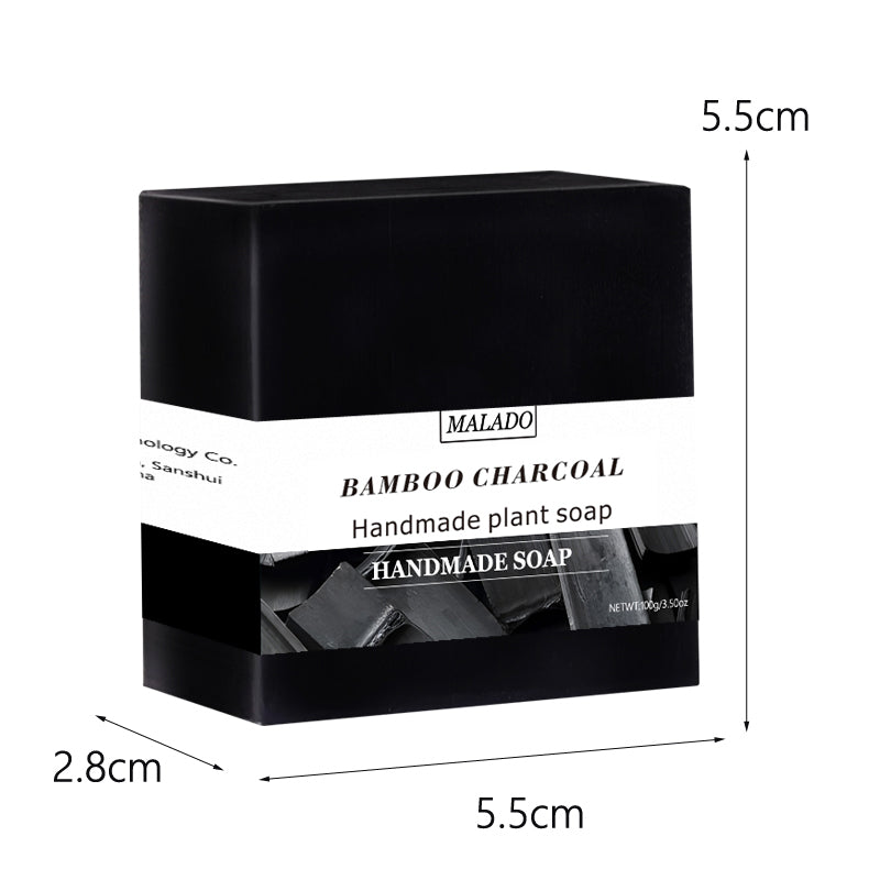 Square Bamboo Charcoal Soap 100g Natural Body Cleanser