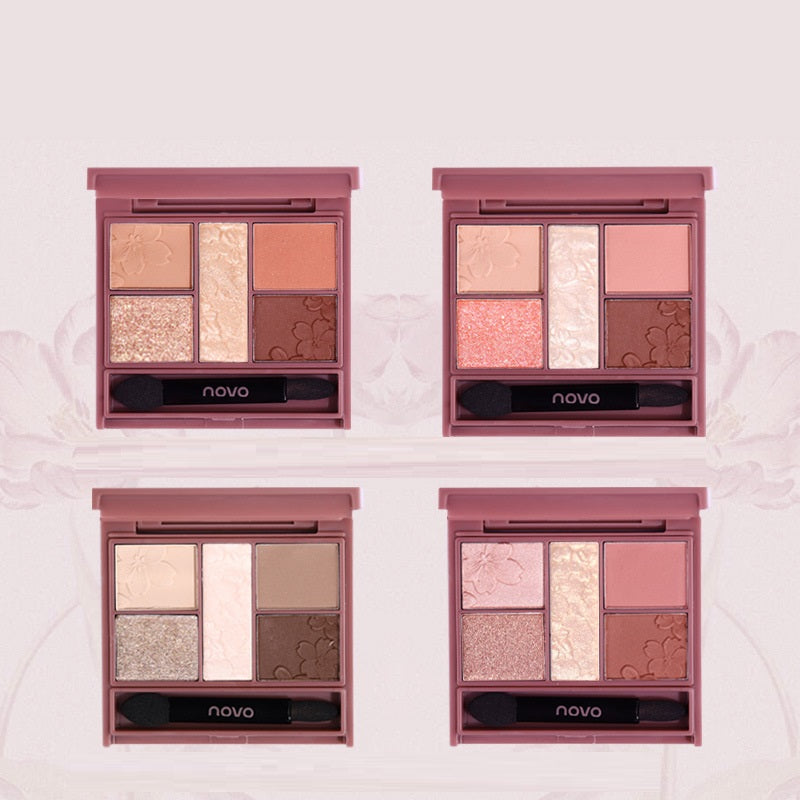Five-Color Eyeshadow Palette Fine Powder Makeup for Face & Eyes