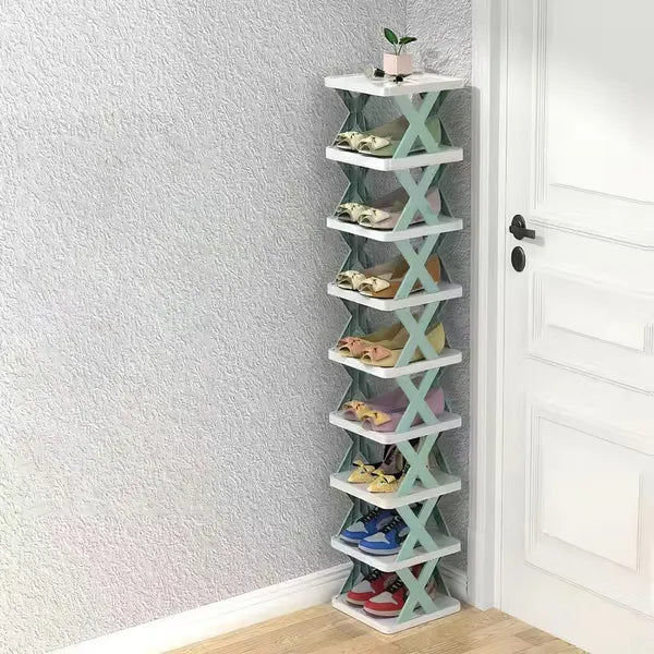 9Tier Narrow Entryway Shoe Rack Free Standing Vertical Organizer