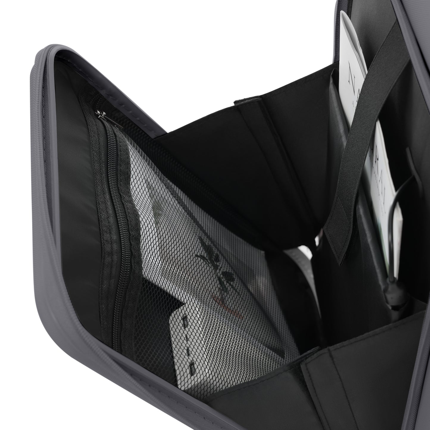 4-Piece Luggage Set with USB Charging Ports - Grey