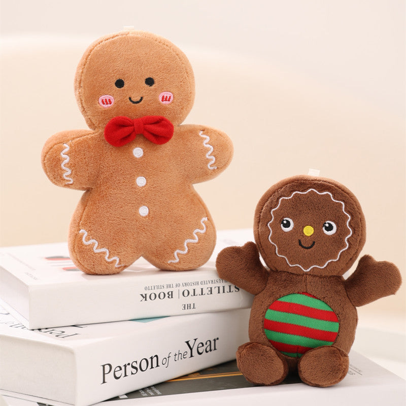 Christmas Gingerbread Man Pillow Set - Holiday Tree Cushion & Decor