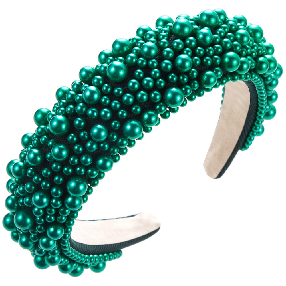 Colorful Pearl Hairband for Women - Fashion Hair Accessories with Sponge Design