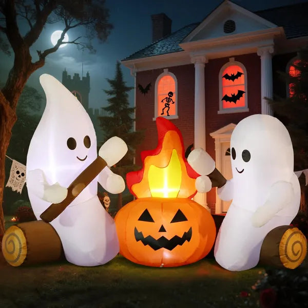 12FT Halloween Inflatable Ghost Decoration with LED Light