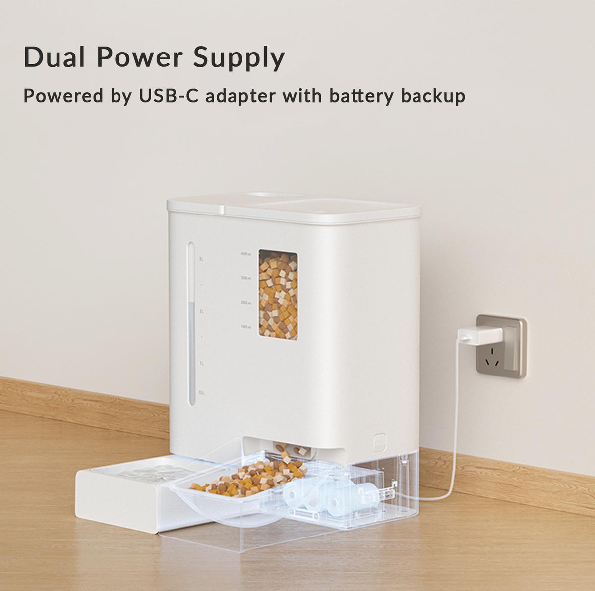 WiFi Automatic Pet Feeder & Waterer Set - 2-Week Capacity, App Control, Detachable & Washable